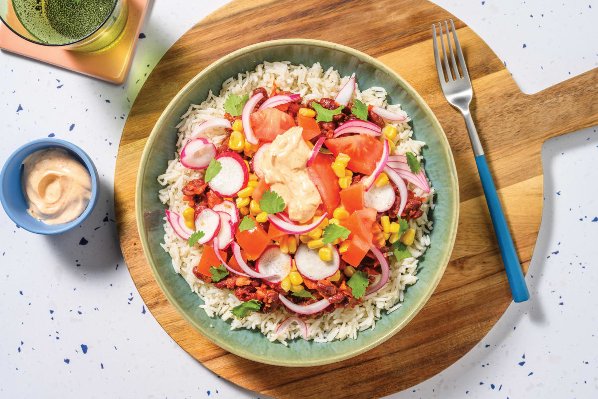 Pork & Bean Burrito Bowl