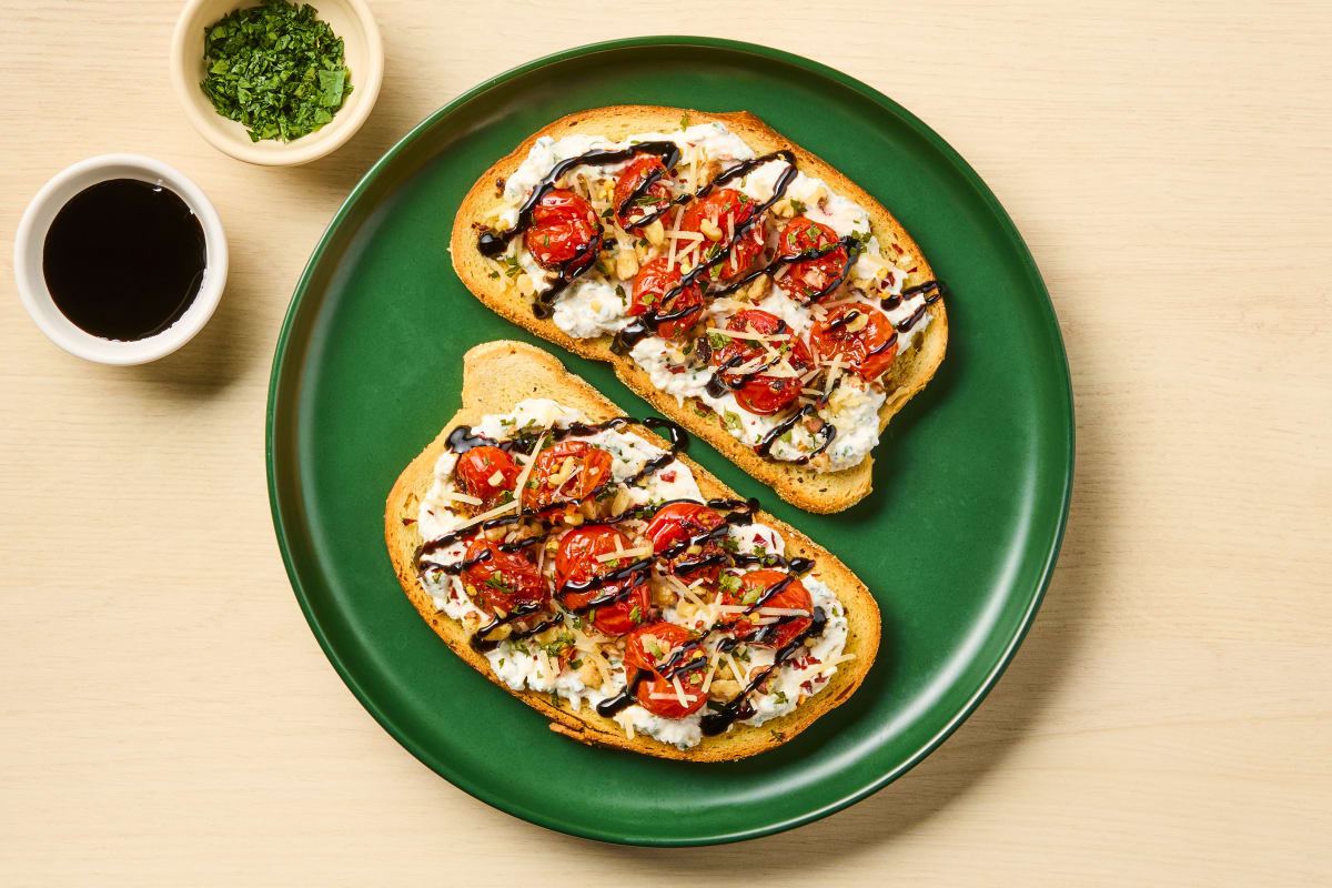 Charred Tomato & Ricotta Toasts