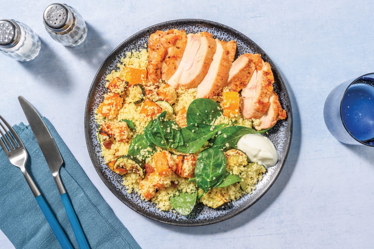 Moroccan Honey Chicken & Zesty Veggie Couscous