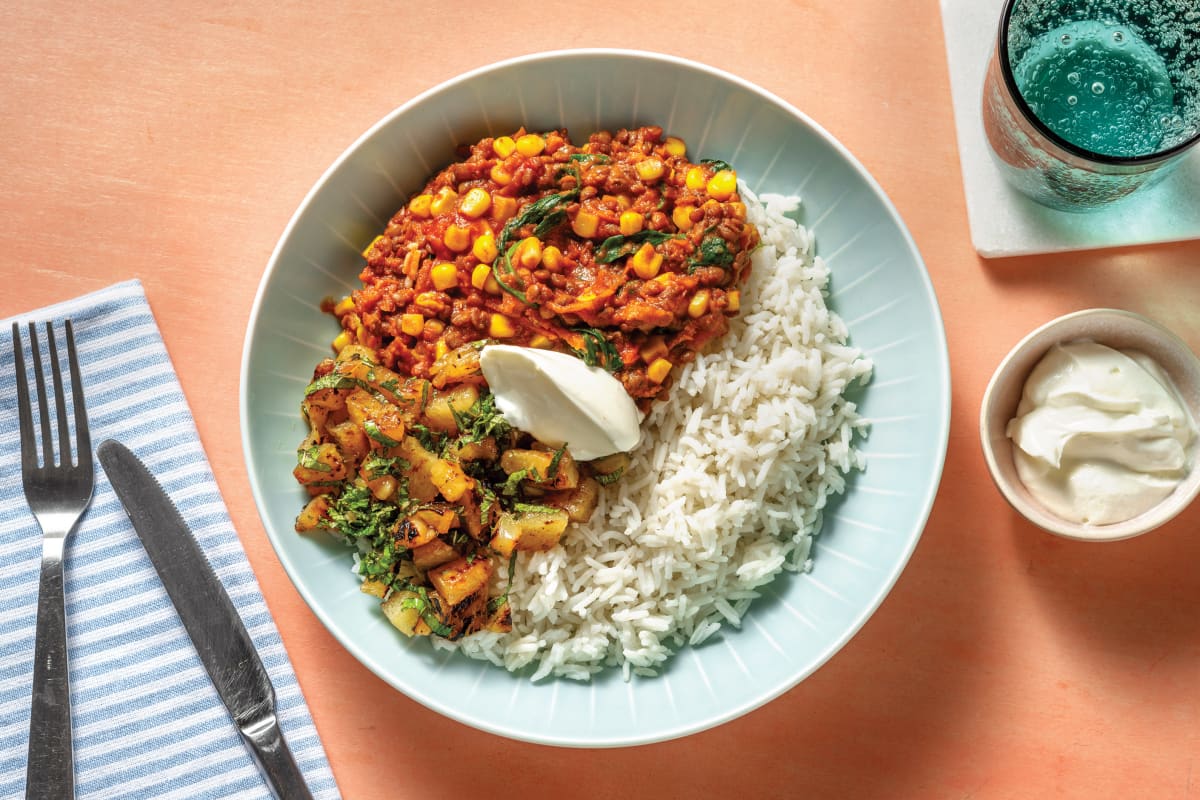 Caribbean Chicken, Lentils & Pineapple-Mint Salsa