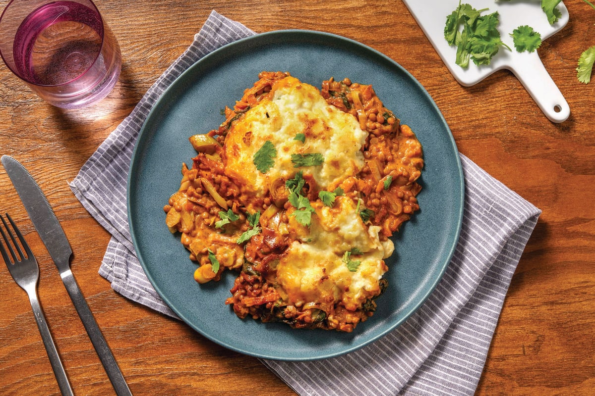 Caribbean Beef, Lentil & Veggie Pie