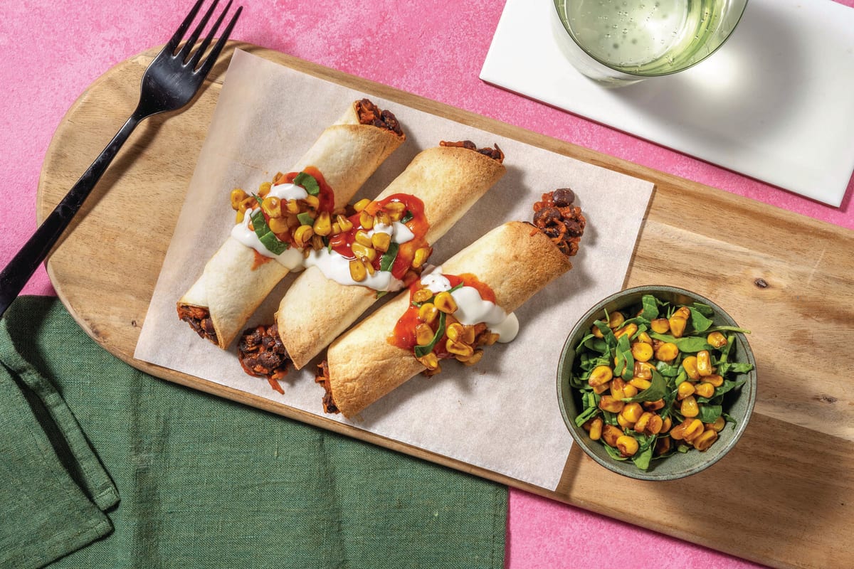 Mexican Beef & Black Bean Taquitos