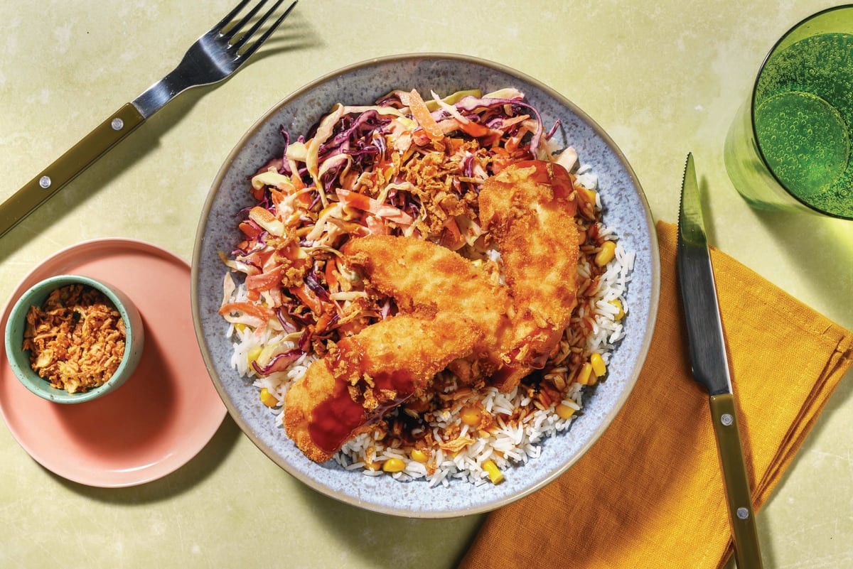 Double Plant-Based Crumbed Chicken & Katsu Sauce