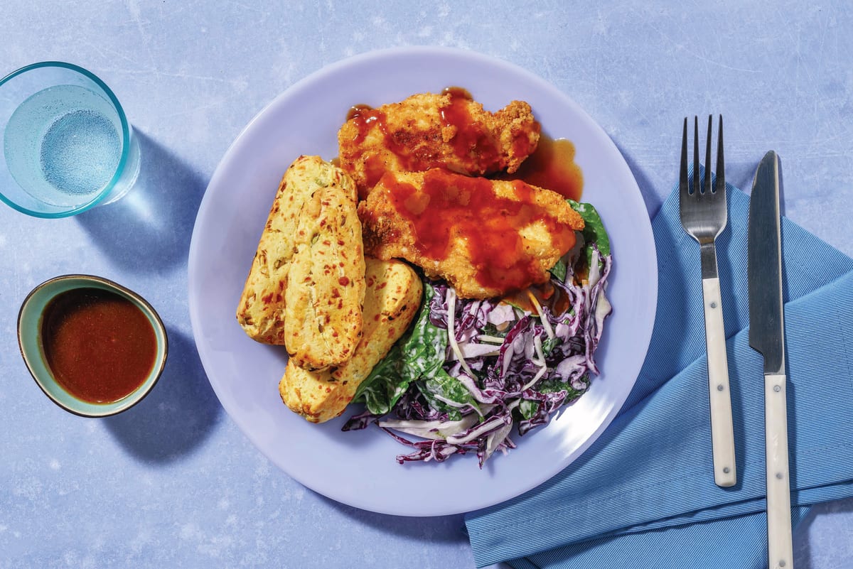 Fried Chicken & Cheesy Southern-Style Biscuits