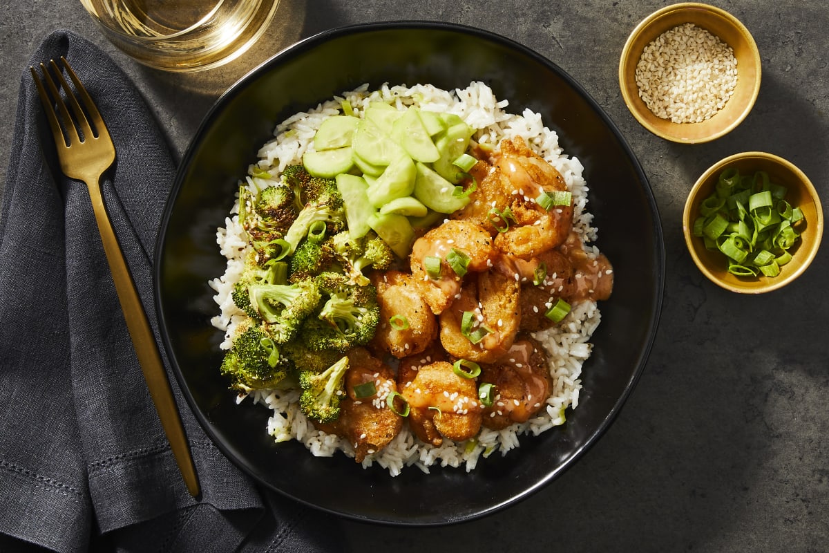 Sweet Heat Shrimp Tempura Bowls