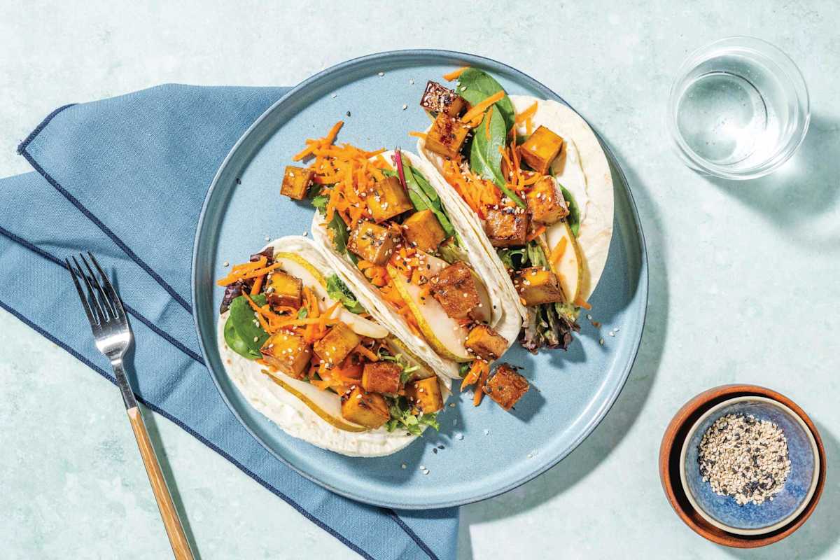 Honey-Soy & Garlic Tofu Tacos