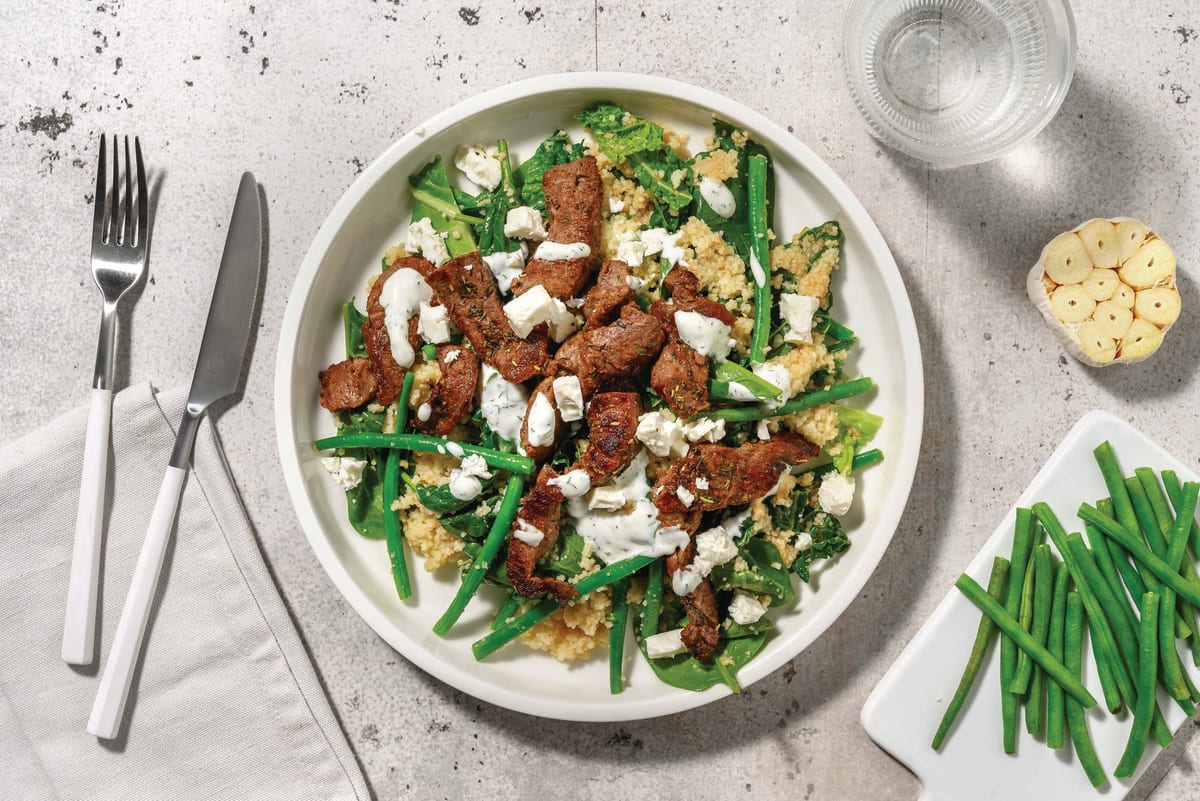 Easy Italian Beef & Green Veggie Couscous