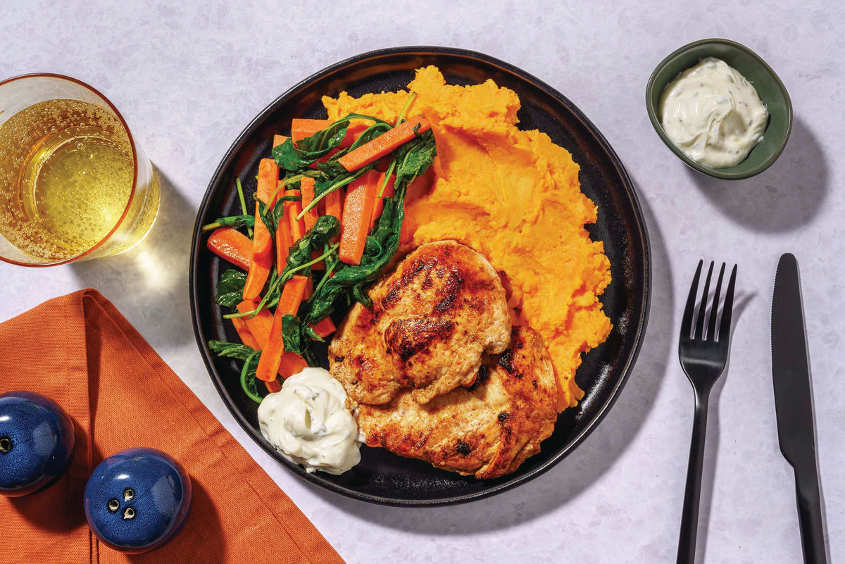 Double Smokey Chicken & Garlic Kumara Mash