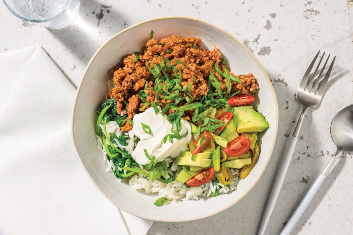 Chipotle Beef & Spinach Rice Bowl