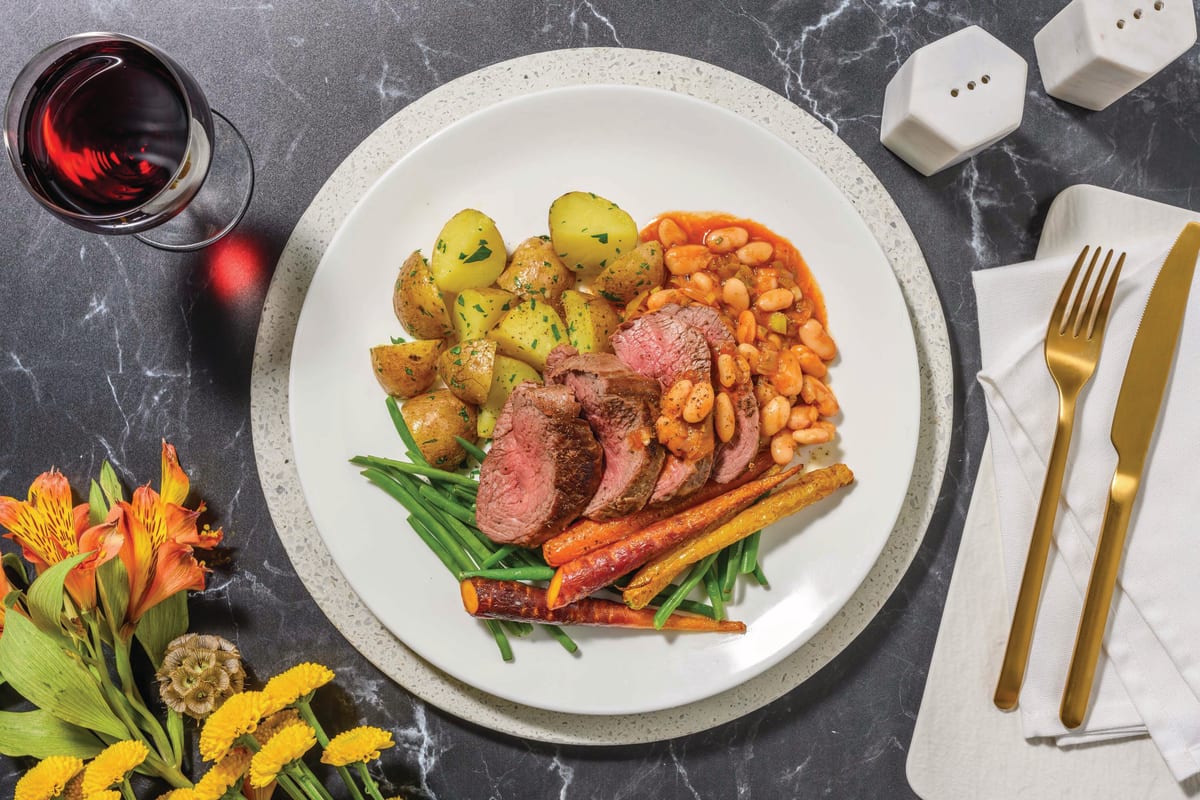 Roast Lamb Rump & Navarin-Style Sauce