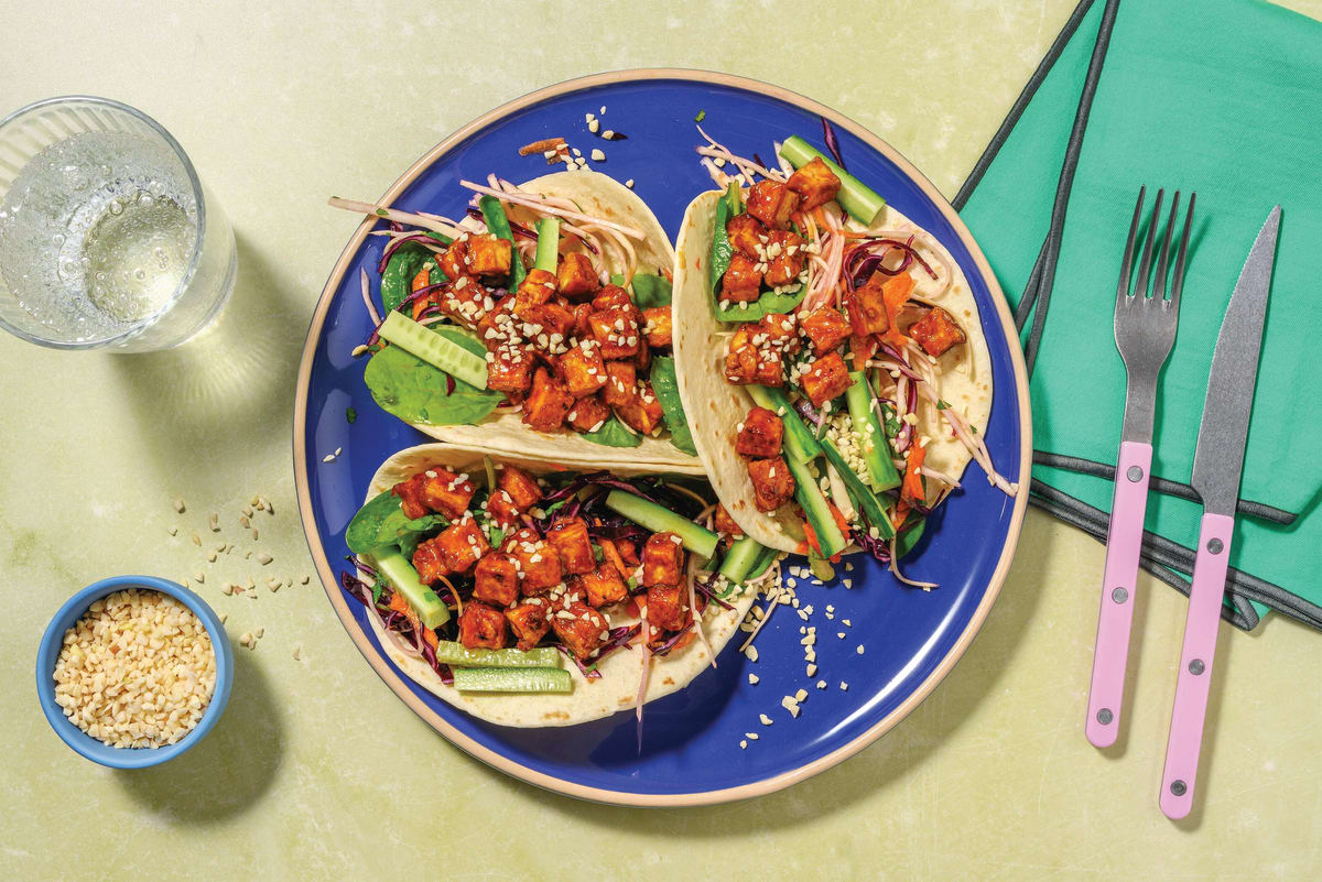 Sticky Beef & Asian Tofu Tacos