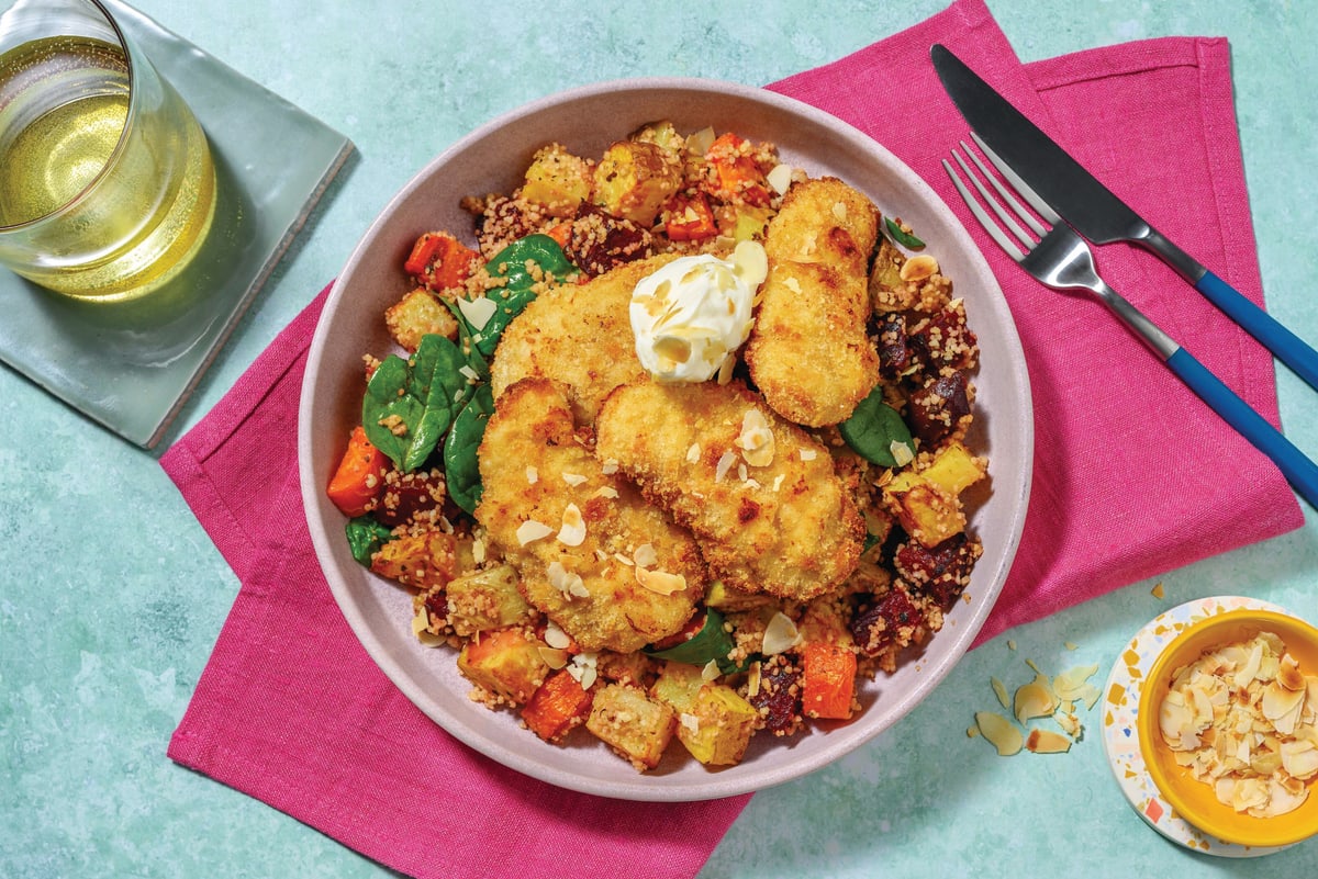 Double Plant-Based Crumbed Chick'n & Couscous Bowl