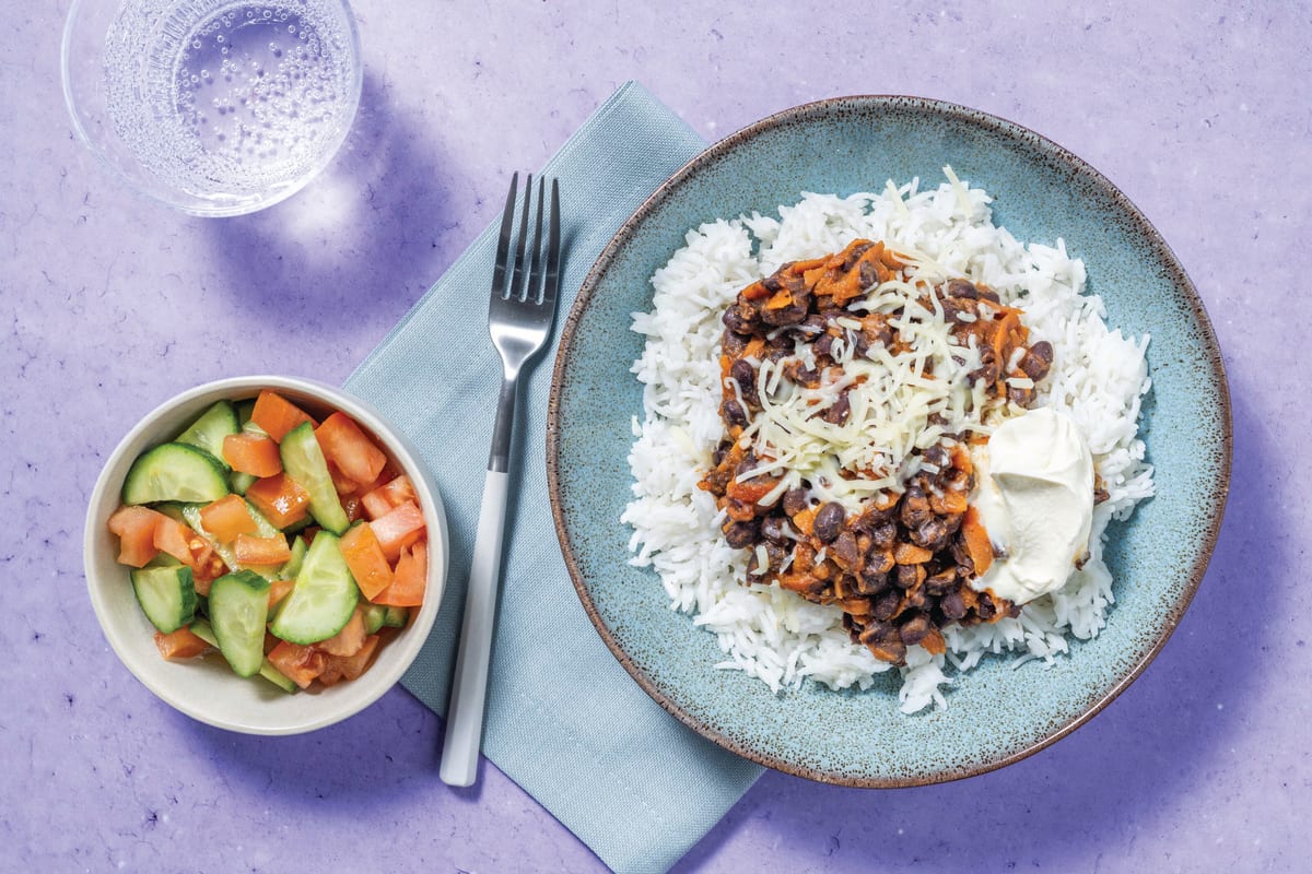 Tex-Mex Black Bean & Rice Burrito Bowl