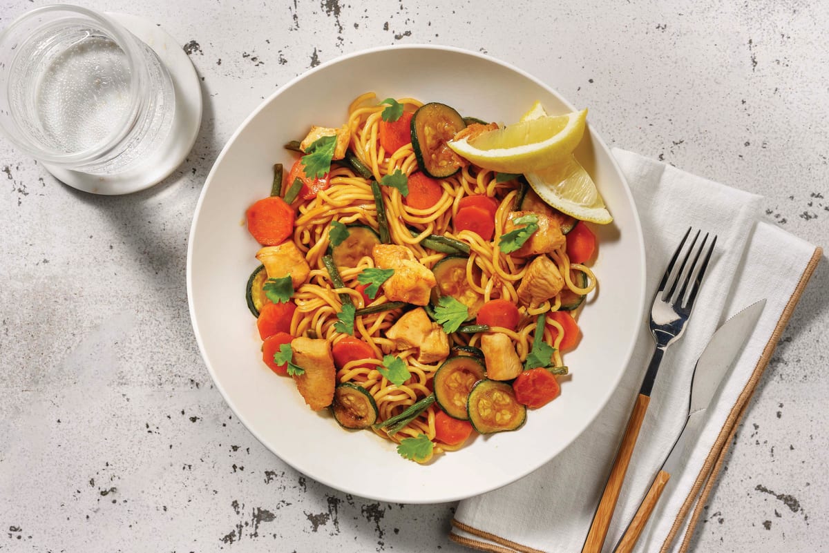 Quick Ginger-Teriyaki Chicken Noodle Stir Fry