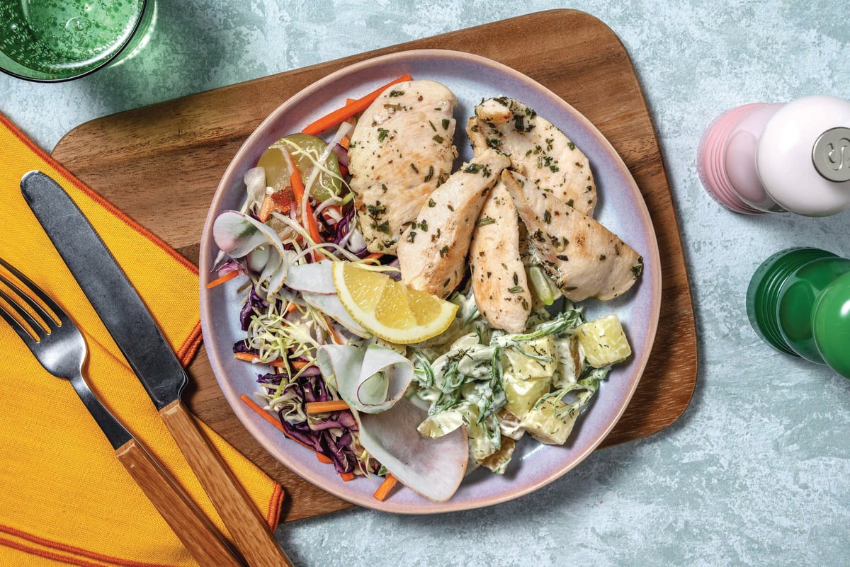 Hello Hero: Honey-Herb Chicken Strips & Slaw