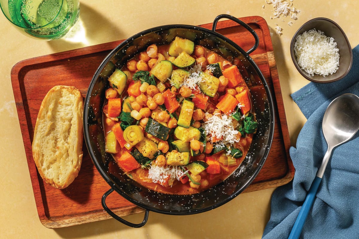 Mediterranean Chicken, Chickpea & Veggie Stew