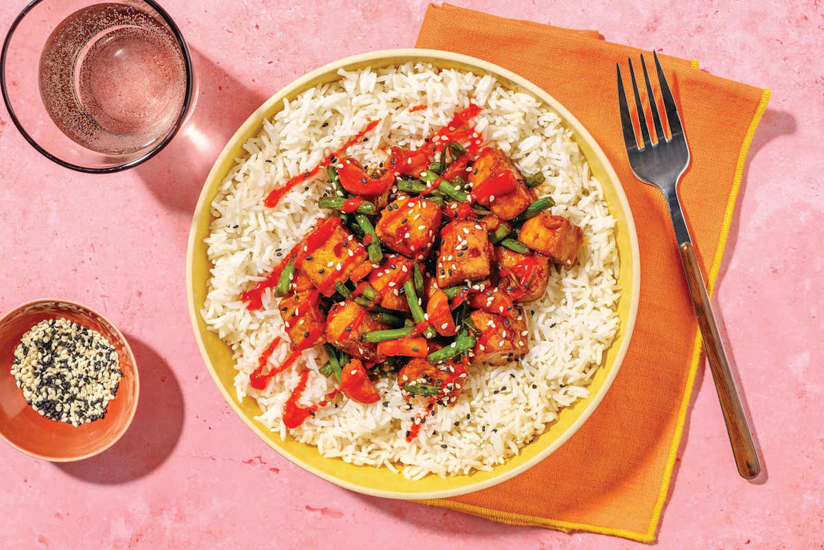 Umami Tofu, Chicken & Green Bean Stir Fry 