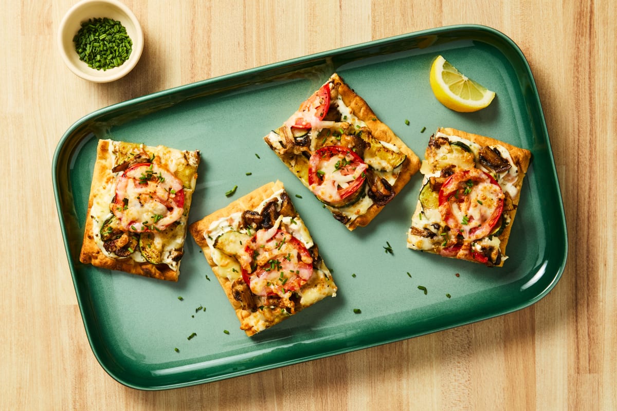 Cheesy Mushroom & Zucchini Flatbreads