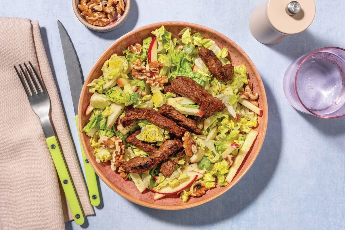 Easy Herbed Beef & Apple-Walnut Salad