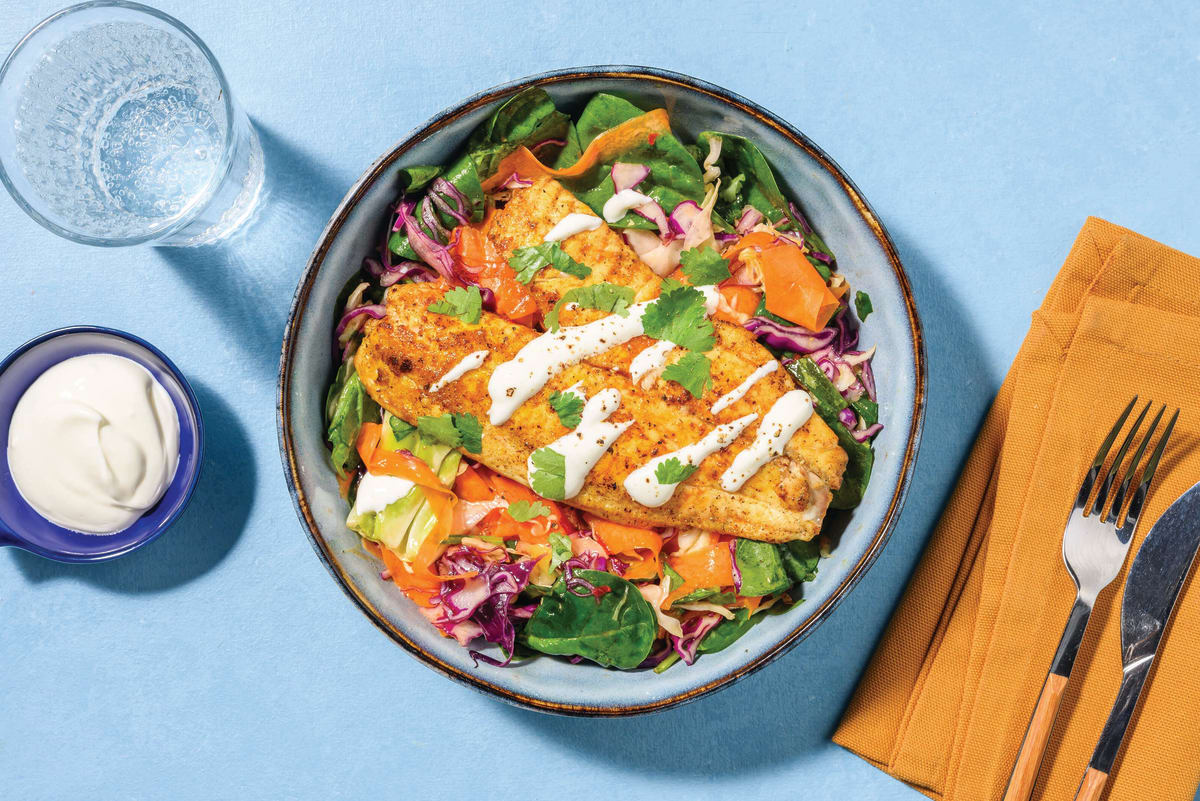 Mumbai-Spiced Chicken & Carrot Ribbon Salad