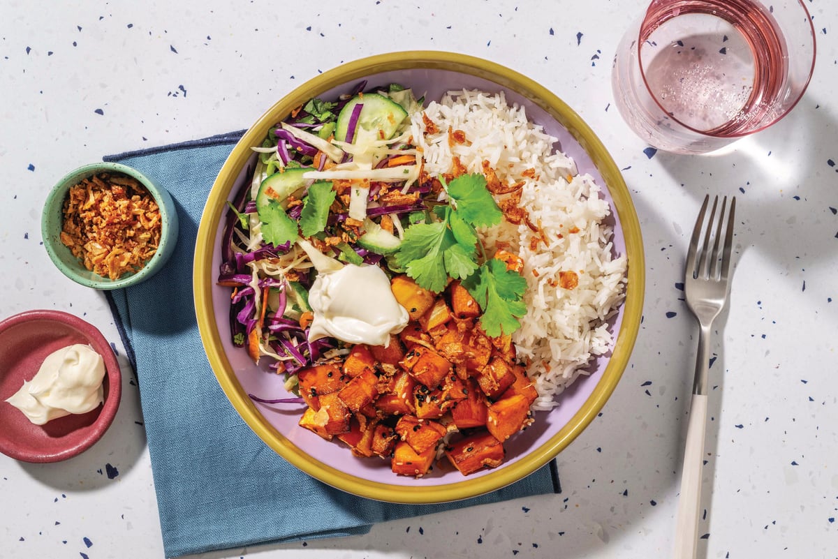 Asian Roast Pumpkin & Slaw Bowl