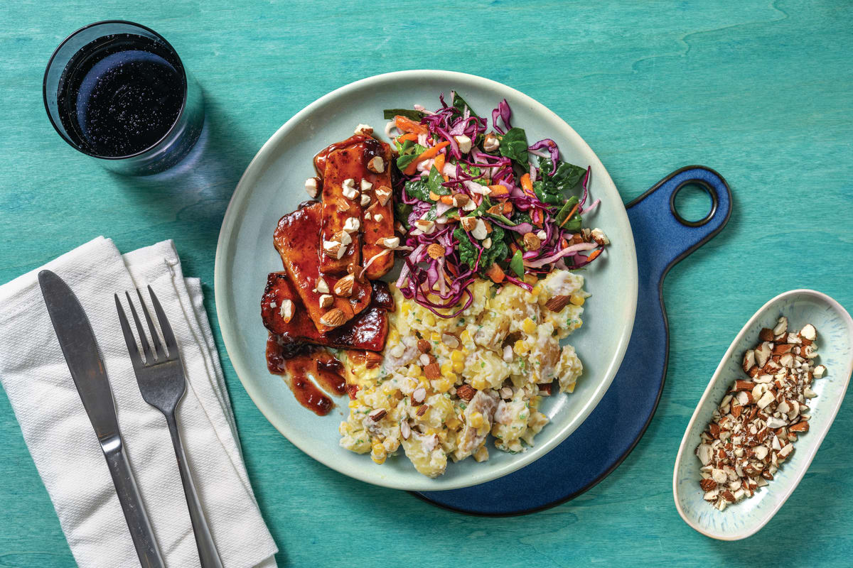 Double BBQ Cherry-Glazed Haloumi & Slaw