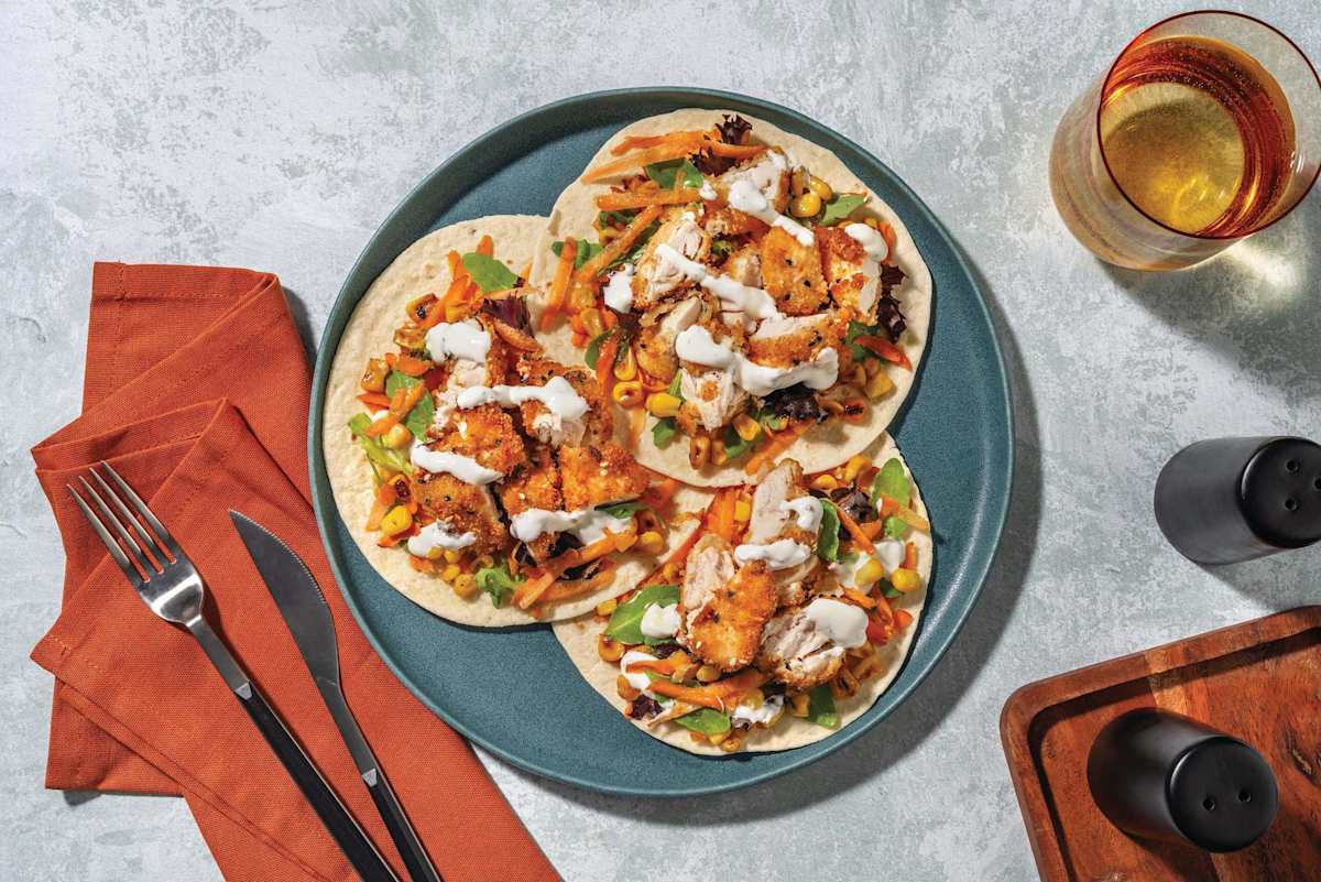 BBQ Crumbed Chicken Tacos
