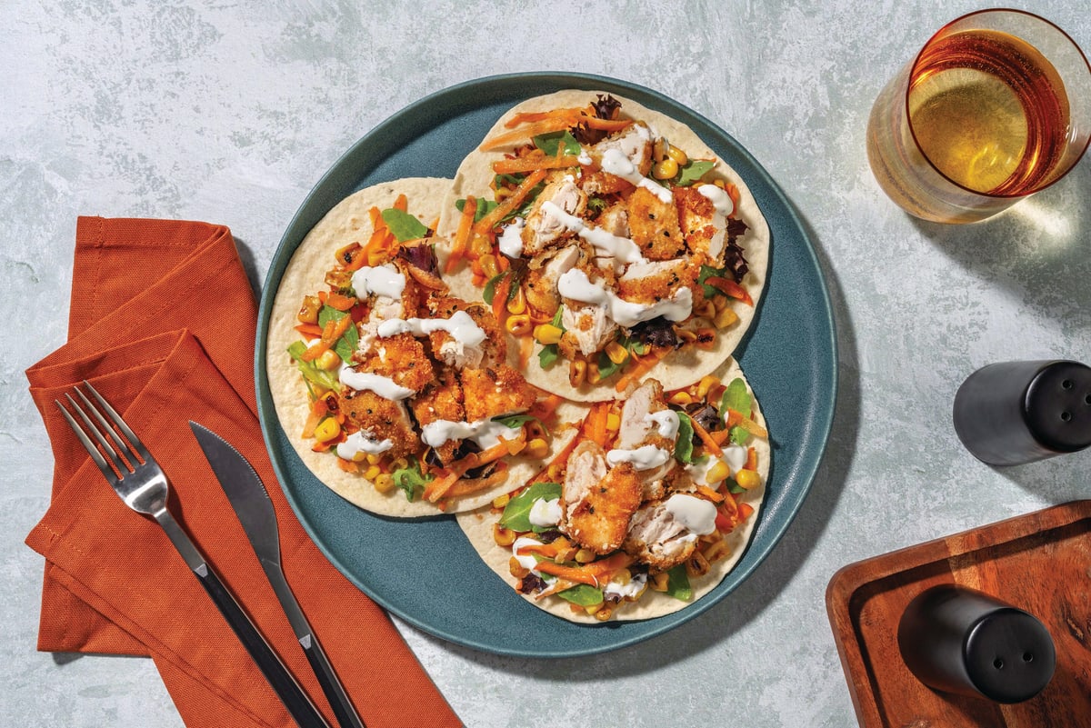 BBQ Crumbed Chicken Tacos