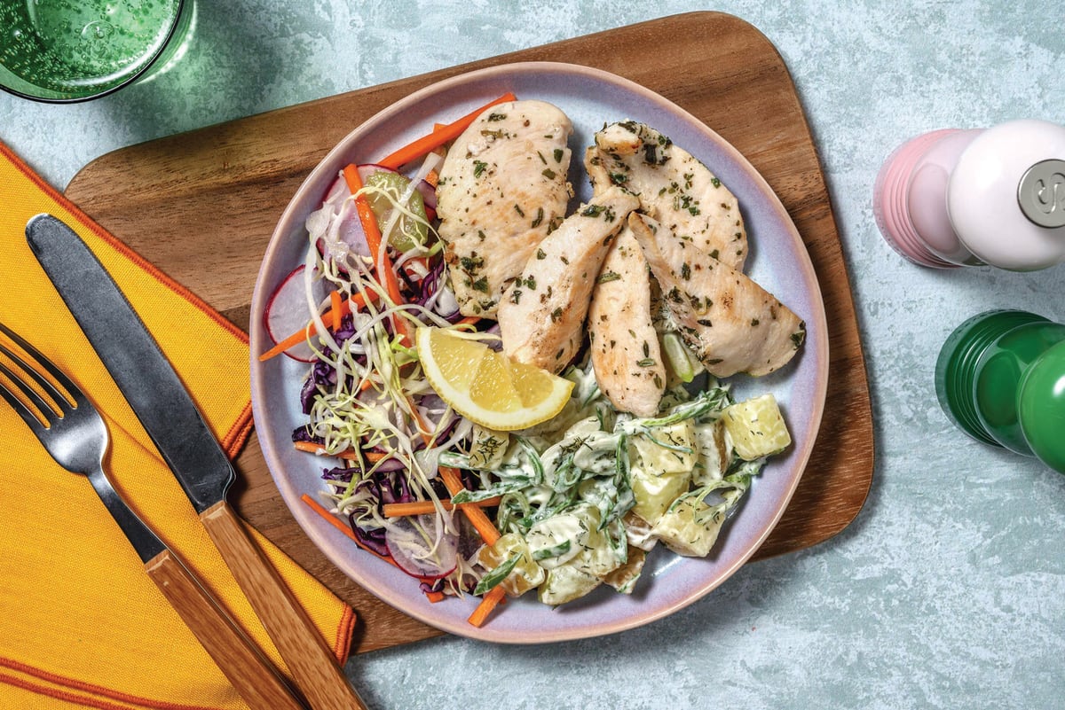 HelloHero: Double Honey-Herb Chicken Strips & Slaw