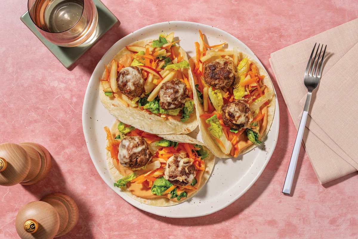 Cheeseburger Beef Meatball Tacos