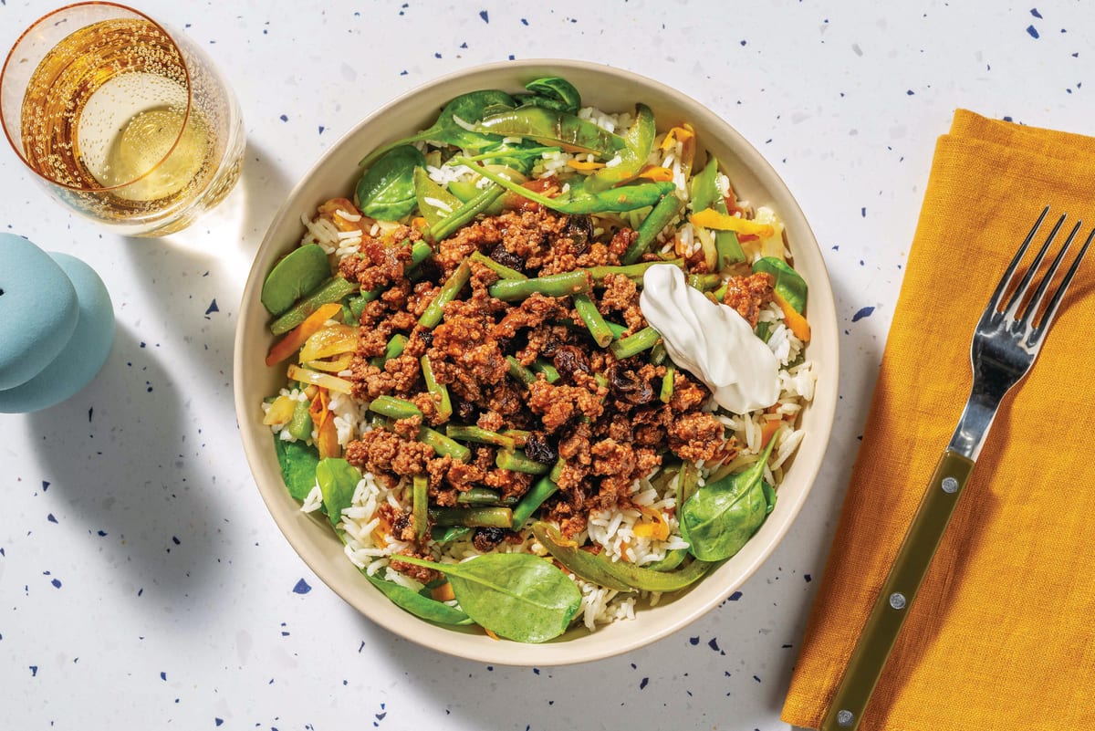 Moroccan-Spiced Beef & Pilaf Rice