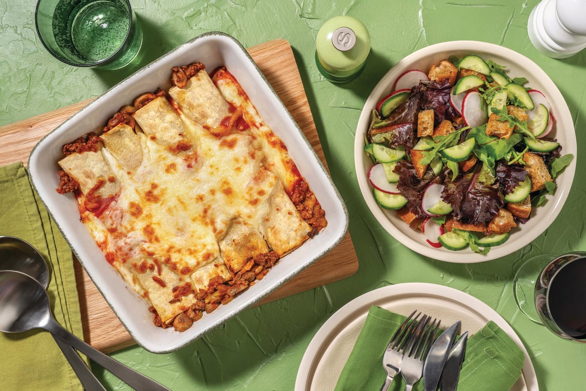 Super Cheesy Lamb & Mushroom Cannelloni