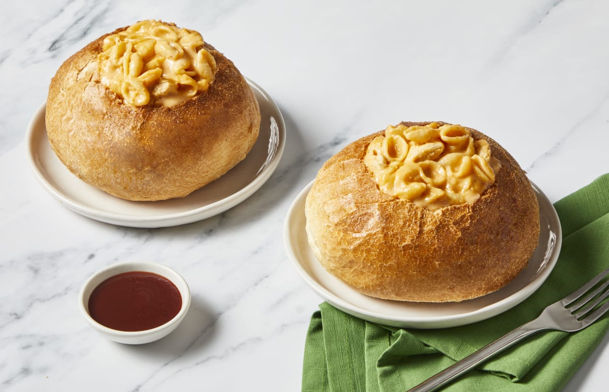 BBQ Chicken Mac in a Bread Bowl