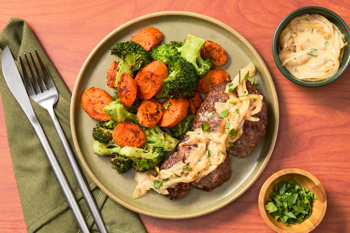 Creamy Caramelized Onion Meatloaves