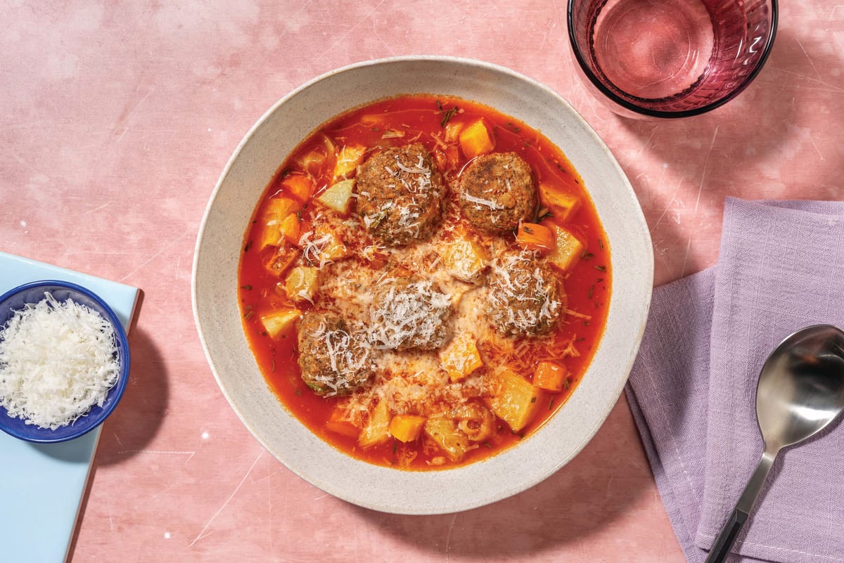 Italian Beef Meatball Soup