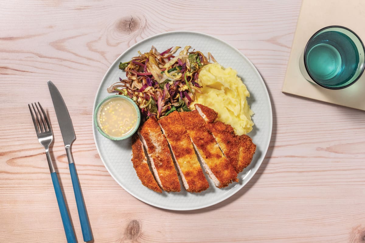 German-Style Pork Schnitzel & Mash