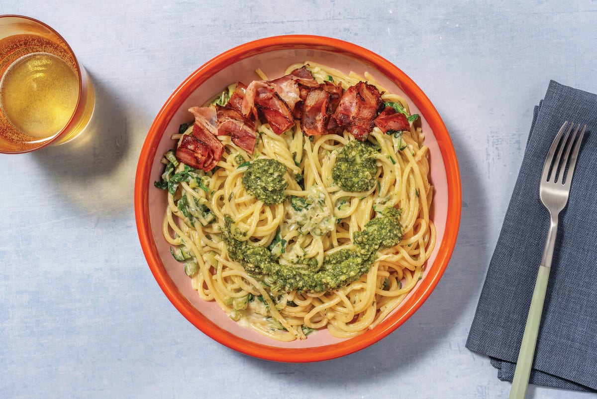 Green Monster Spaghetti & Bacon Hair