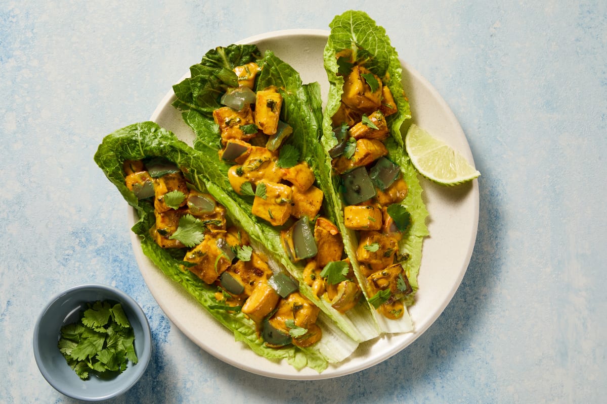 Vegan Coconut Curry Tofu Lettuce Wraps