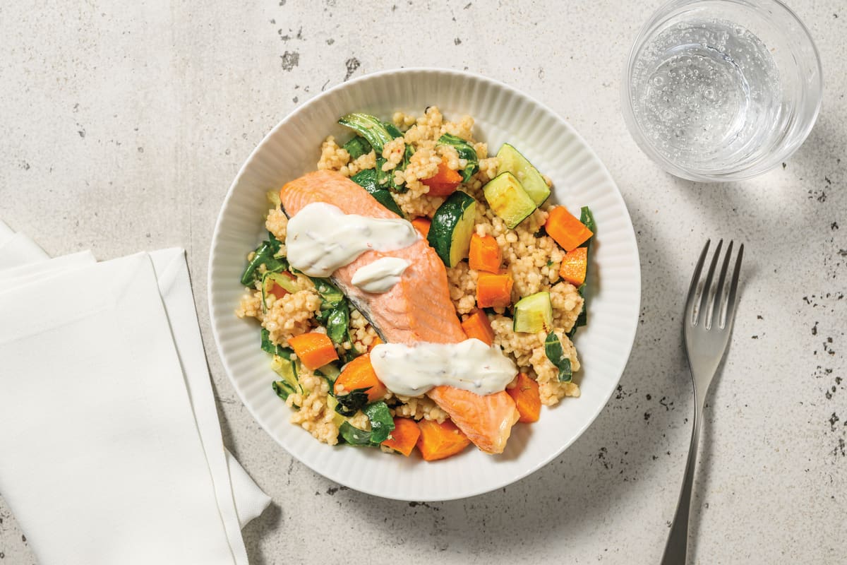 Double Baked Salmon & Pearl Couscous