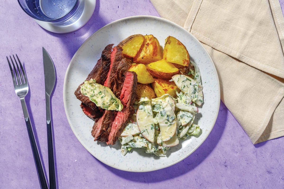 Rump Steak & Twice-Cooked Rosemary Potatoes