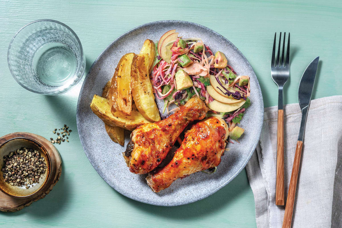 Sticky Sriracha-Glazed Chicken Drumsticks