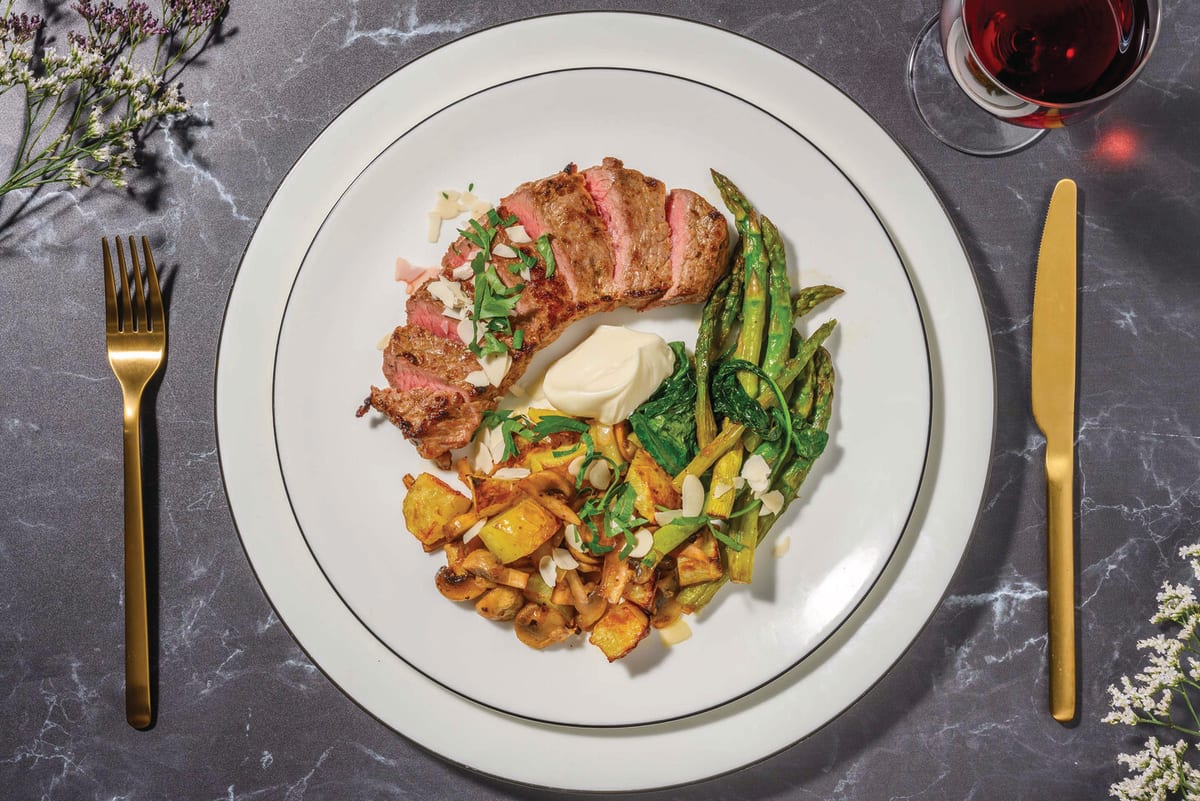 Venison Steak & Parmesan Mushroom Potatoes