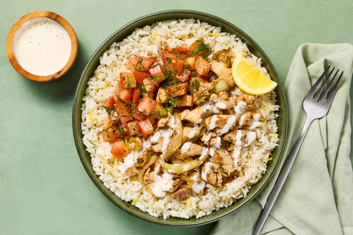 Herbed Chicken & Lemony Brown Rice Bowls