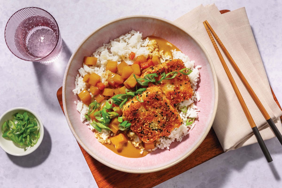 Japanese Crumbed Tofu, Chicken & Golden Curry