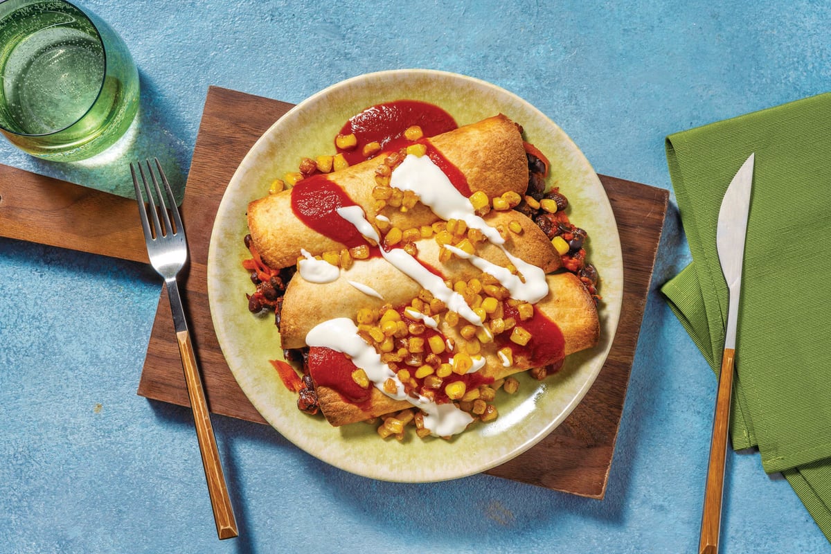 Cheesy Black Bean Loaded Taquitos