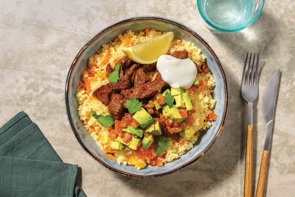 Easy Honey Chipotle Beef & Carrot Couscous