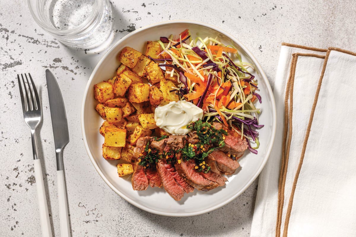 HelloHero: Roast Lamb Rump & All-American Potatoes