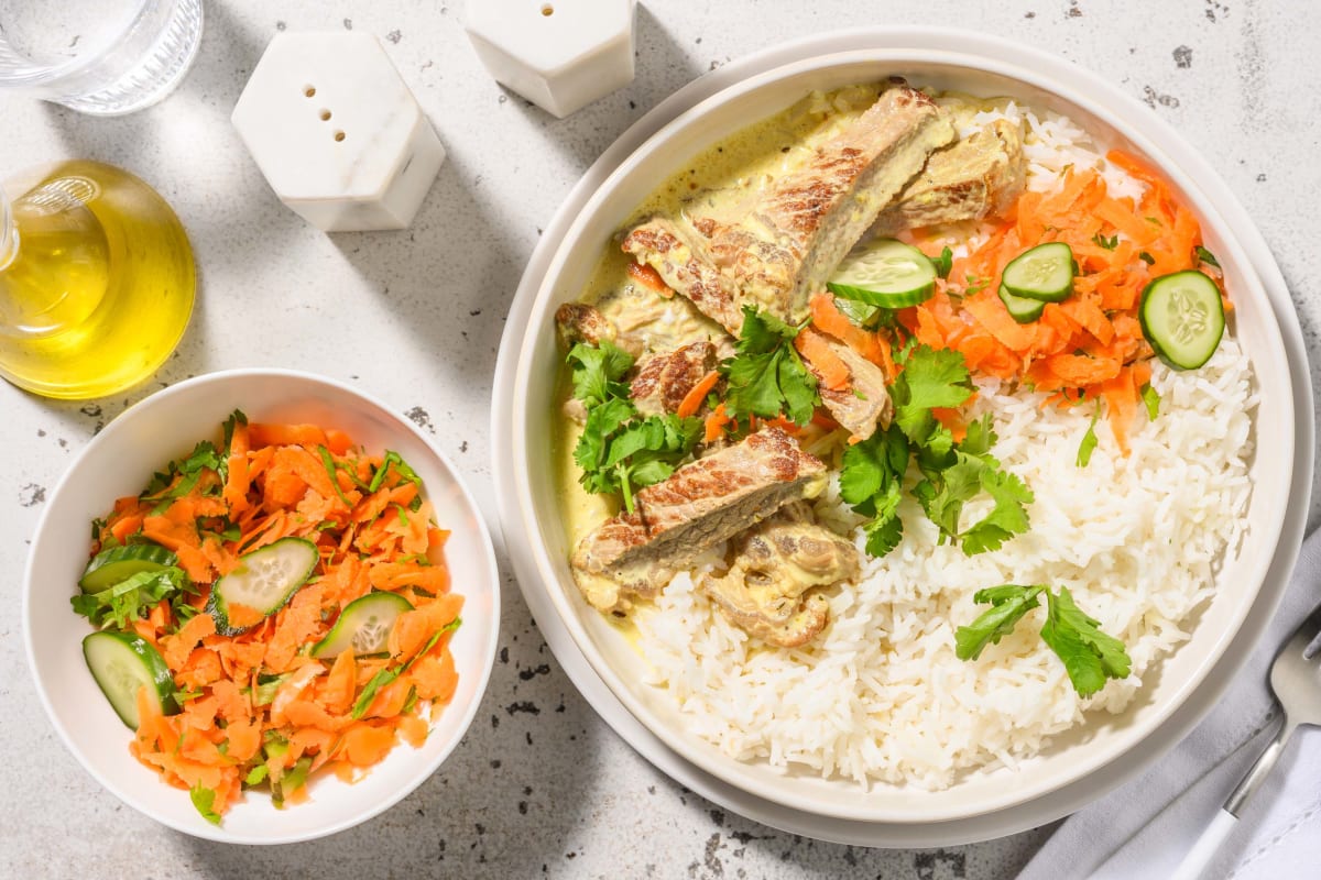 Indian Coconut Double Beef Curry & Garlic Rice