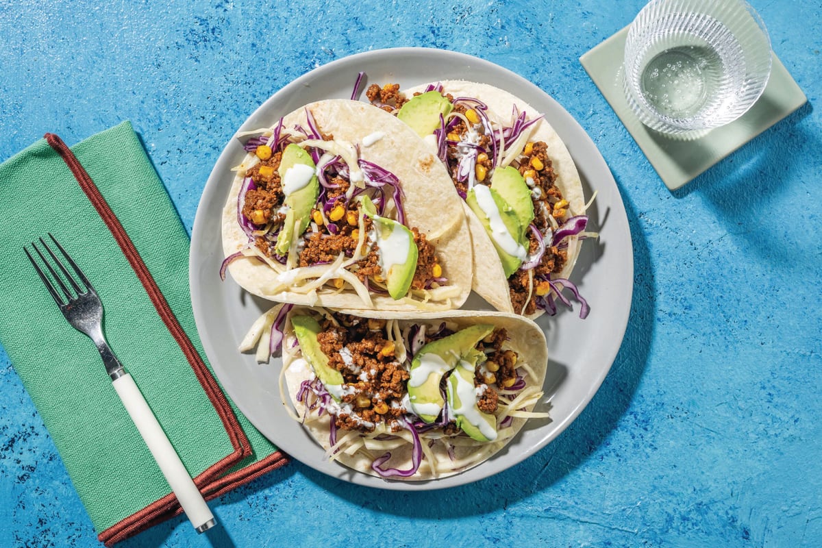 Tex-Mex Beef Mince & Avocado Tacos