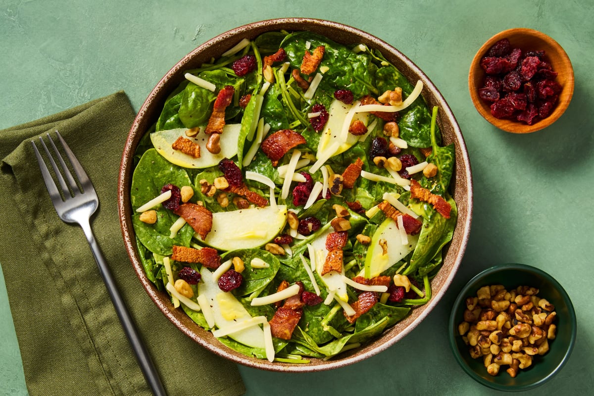 Bacon, Apple & Cheddar Spinach Salad